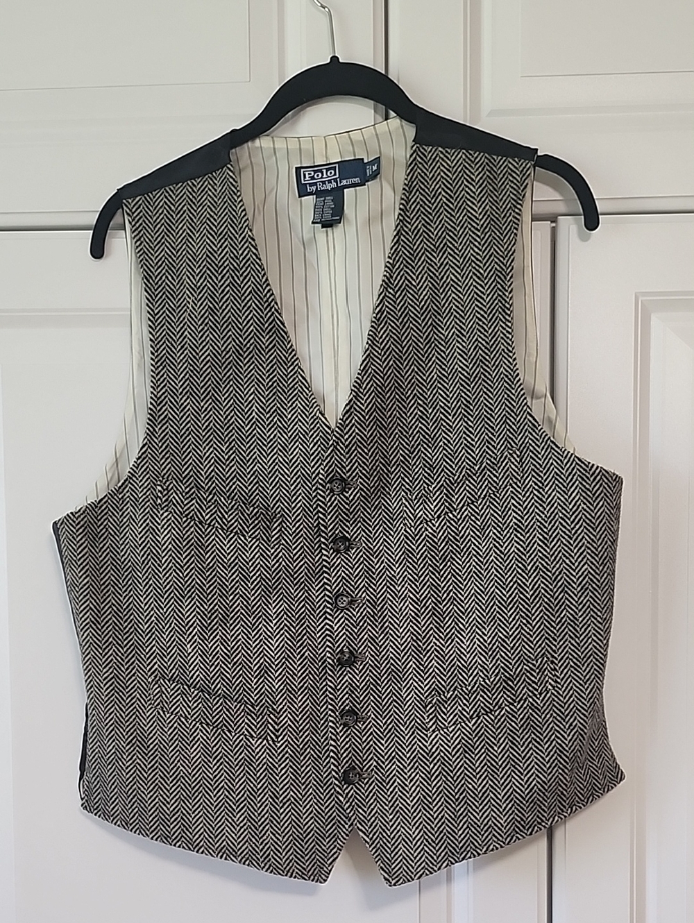 Polo by Ralph Lauren Black and White Herringbone Vest